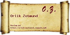 Orlik Zotmund névjegykártya